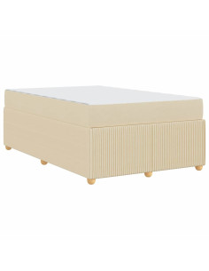 Struttura del letto con materasso Crema 120 x 190 cm Tessuto 2