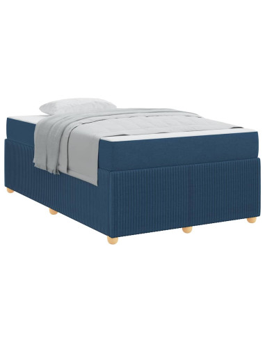 Struttura del letto con materasso Blu 120 x 190 cm Tessuto