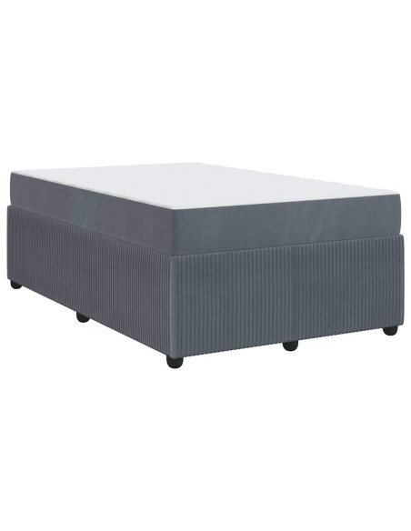 Struttura letto con materasso Grigio scuro 120 x 190 cm Velluto