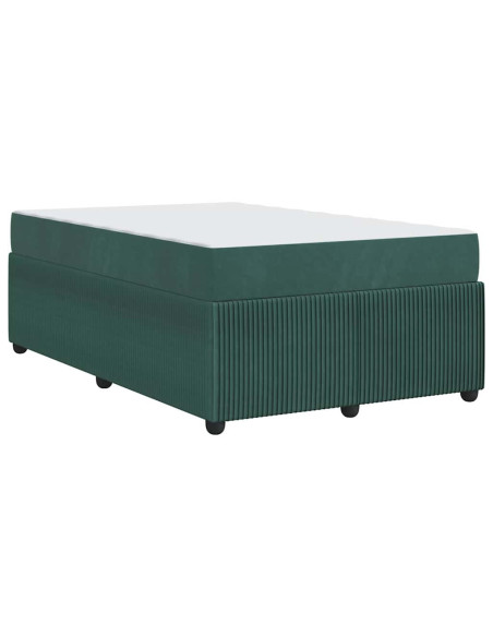 Struttura letto con materasso Verde scuro 120 x 190 cm Velluto