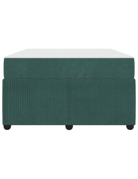 Struttura letto con materasso Verde scuro 120 x 190 cm Velluto
