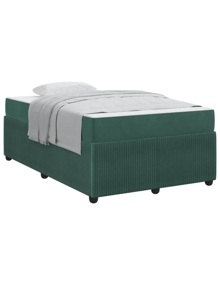 Struttura letto con materasso Verde scuro 120 x 190 cm Velluto