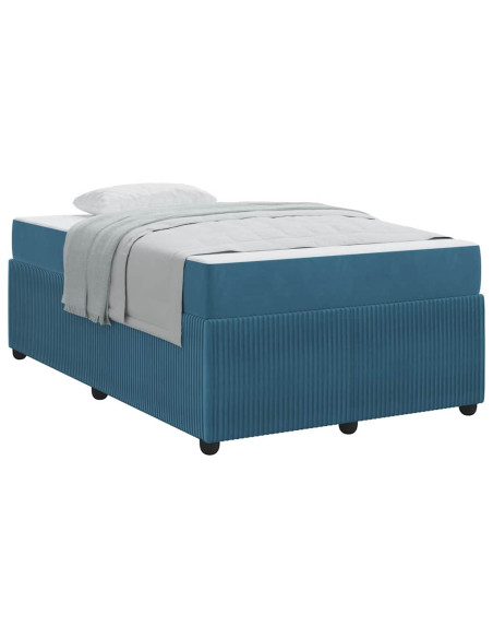 Struttura del letto con materasso Blu 120 x 190 cm Tessuto