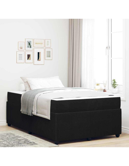 Struttura del letto con materasso Nero 120 x 200 cm Tessuto