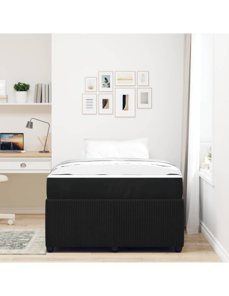 Struttura del letto con materasso Nero 120 x 200 cm Tessuto
