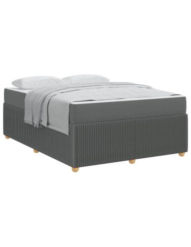 Struttura del letto Grigio scuro 140 x 200 cm Tessuto