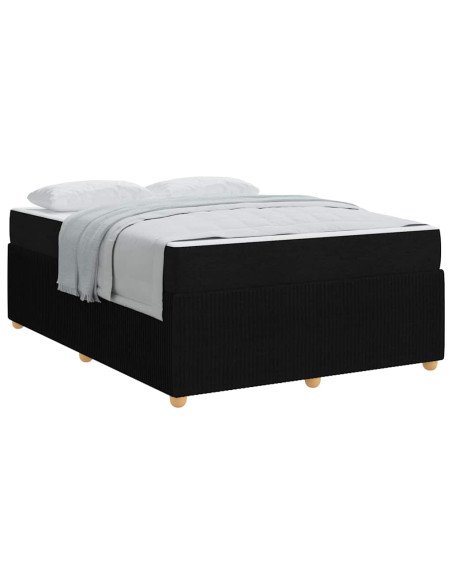 Struttura del letto con materasso Nero 140 x 200 cm Tessuto