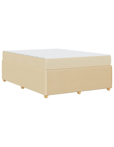 Struttura del letto con materasso Crema 140 x 200 cm Tessuto