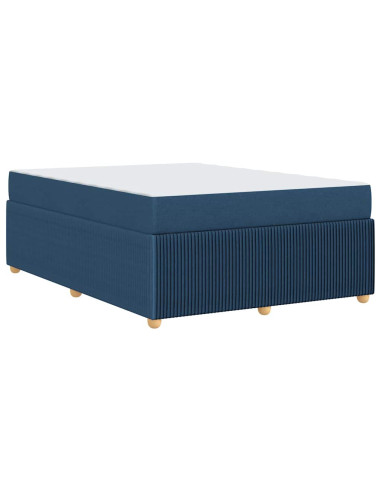 Struttura del letto con materasso Blu 140 x 200 cm Tessuto