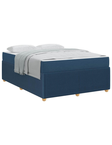Struttura del letto con materasso Blu 140 x 200 cm Tessuto