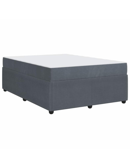 Struttura letto con materasso Grigio scuro 140 x 200 cm Velluto