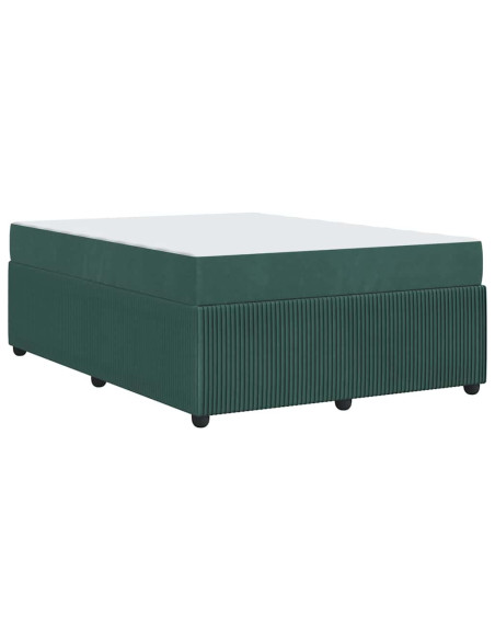 Struttura letto con materasso Verde scuro 140 x 200 cm Velluto