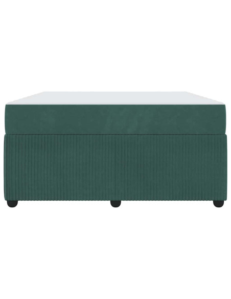 Struttura letto con materasso Verde scuro 140 x 200 cm Velluto