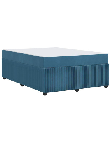 Struttura del letto con materasso Blu 140 x 200 cm Tessuto