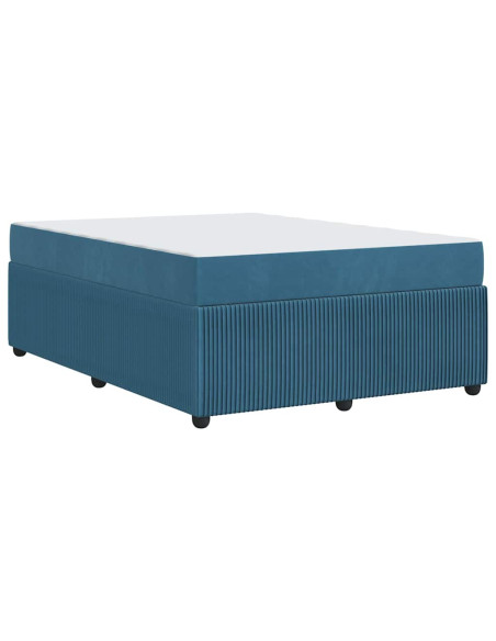Struttura del letto con materasso Blu 140 x 200 cm Tessuto