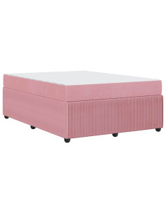 Struttura del letto con materasso Rosa 140 x 200 cm Tessuto 2