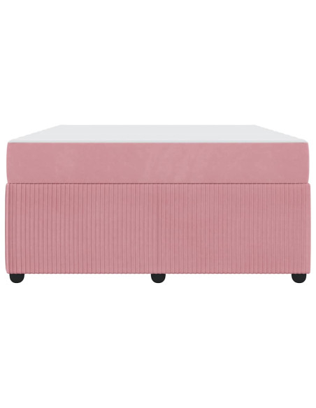 Struttura del letto con materasso Rosa 140 x 200 cm Tessuto