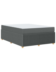 Struttura del letto Grigio scuro 160 x 200 cm Tessuto 2