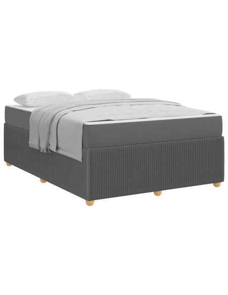Struttura del letto Altro Grigio scuro 160 x 200 cm Tessuto
