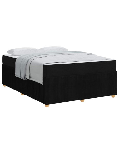 Struttura del letto con materasso Nero 160 x 200 cm Tessuto