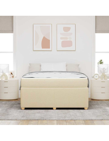 Struttura del letto con materasso Crema 160 x 200 cm Tessuto