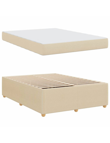 Struttura del letto con materasso Crema 160 x 200 cm Tessuto