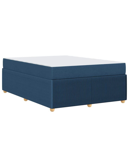 Struttura del letto con materasso Blu 160 x 200 cm Tessuto