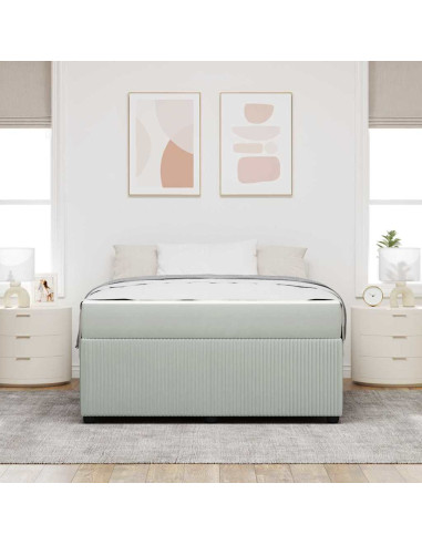 Struttura del letto Grigio chiaro 160 x 200 cm Tessuto