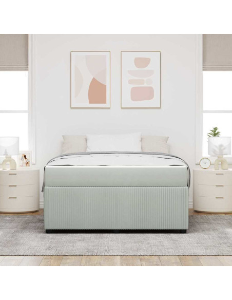 Struttura del letto Grigio chiaro 160 x 200 cm Tessuto