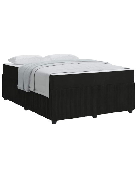 Struttura del letto con materasso Nero 160 x 200 cm Tessuto