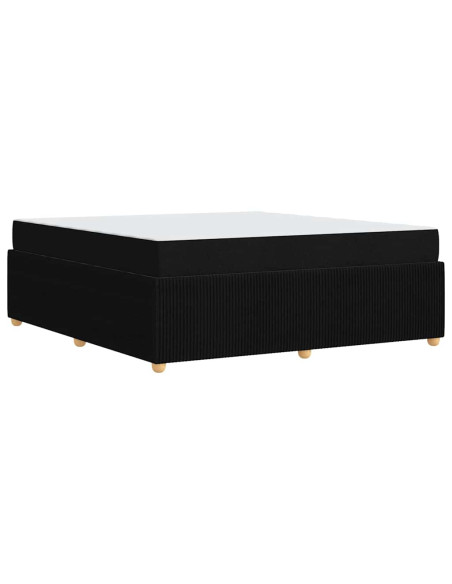 Struttura del letto con materasso Nero 180 x 200 cm Tessuto