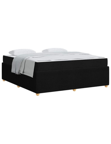 Struttura del letto con materasso Nero 180 x 200 cm Tessuto