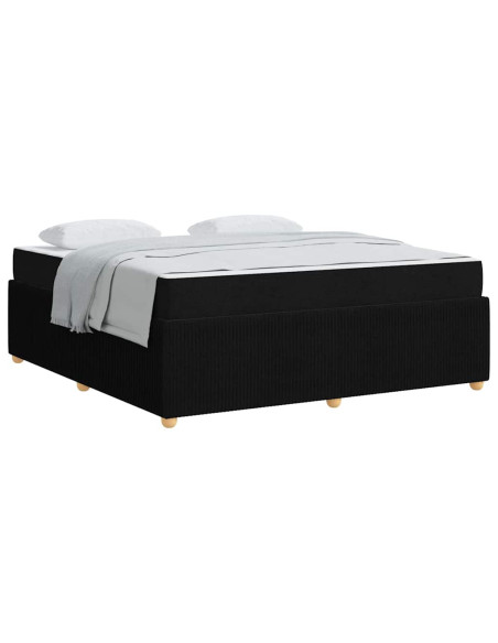 Struttura del letto con materasso Nero 180 x 200 cm Tessuto