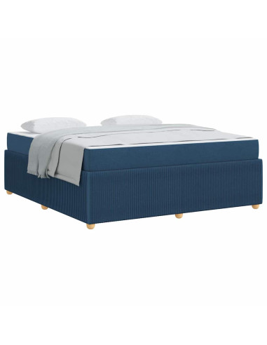 Struttura del letto con materasso Blu 180 x 200 cm Tessuto