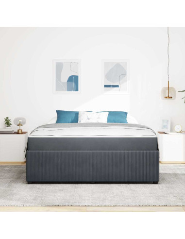 Struttura del letto Grigio scuro 180 x 200 cm Tessuto