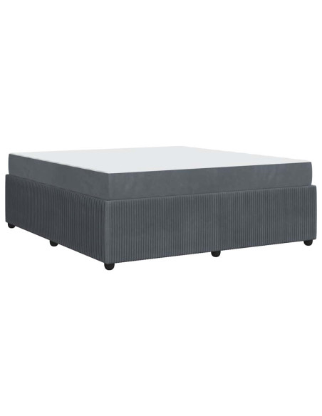 Struttura letto con materasso Grigio scuro 180 x 200 cm Velluto