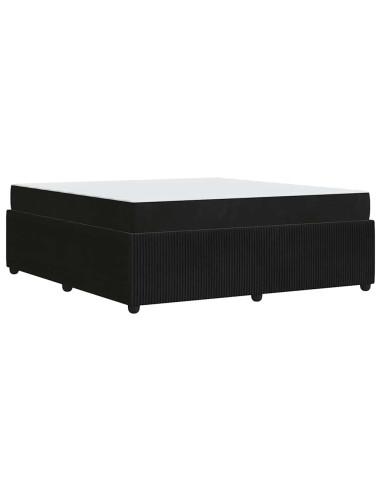 Struttura del letto con materasso Nero 180 x 200 cm Tessuto