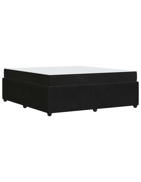 Struttura del letto con materasso Nero 180 x 200 cm Tessuto