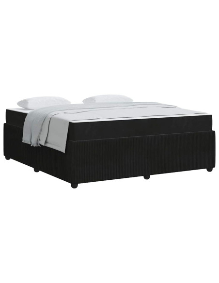 Struttura del letto con materasso Nero 180 x 200 cm Tessuto