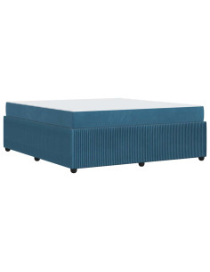 Struttura del letto con materasso Blu 180 x 200 cm Tessuto 2