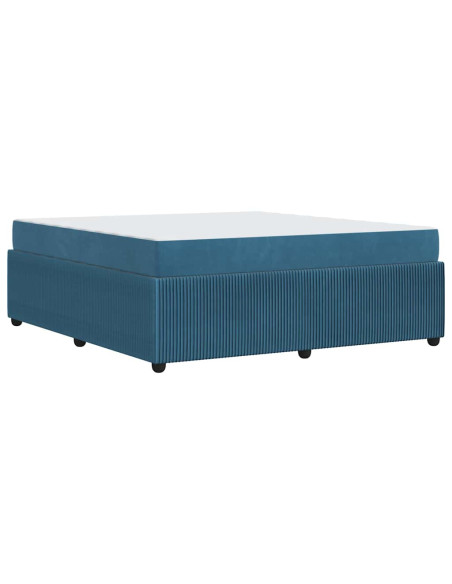 Struttura del letto con materasso Blu 180 x 200 cm Tessuto