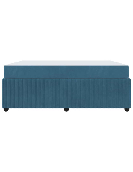 Struttura del letto con materasso Blu 180 x 200 cm Tessuto