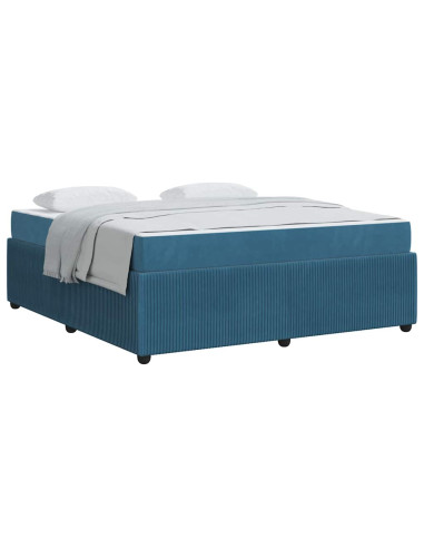 Struttura del letto con materasso Blu 180 x 200 cm Tessuto