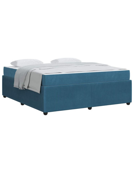 Struttura letto con materasso Altro Blu 180 x 200 cm Velluto