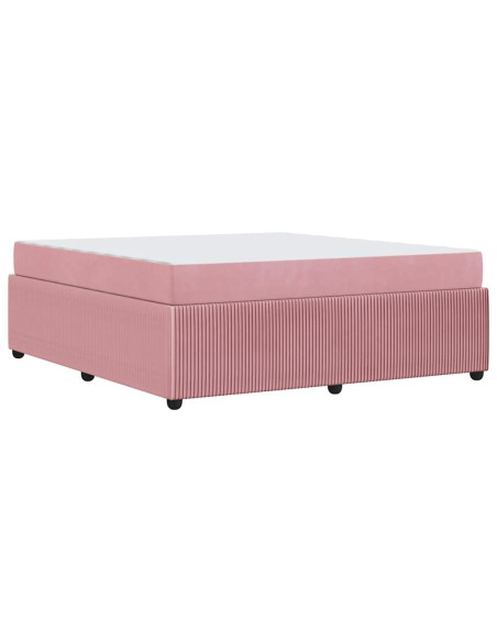 Struttura letto con materasso Altro Rosa 180 x 200 cm Velluto