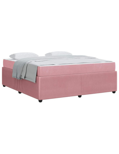 Struttura del letto con materasso Rosa 180 x 200 cm Tessuto