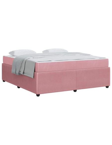 Struttura del letto con materasso Rosa 180 x 200 cm Tessuto