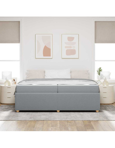 Struttura del letto Grigio chiaro 200 x 200 cm Tessuto