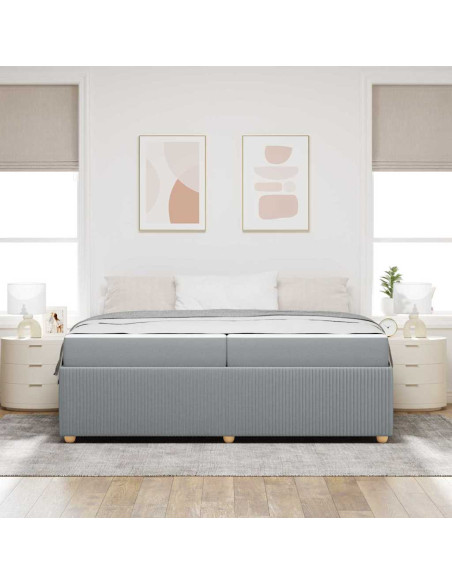 Struttura del letto Grigio chiaro 200 x 200 cm Tessuto