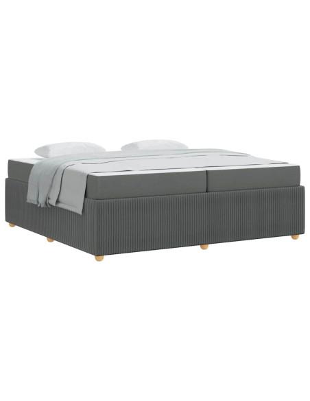 Struttura del letto Grigio scuro 200 x 200 cm Tessuto